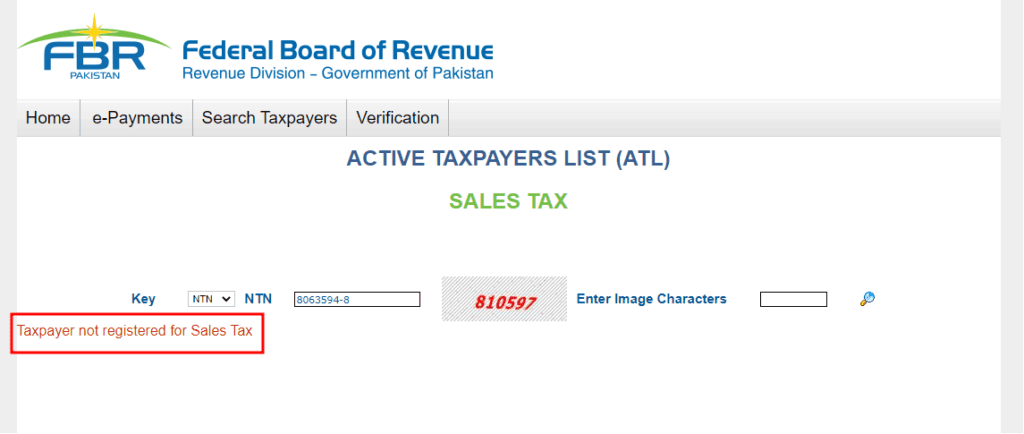 Tax-payer-not-registered-for-sales-tax