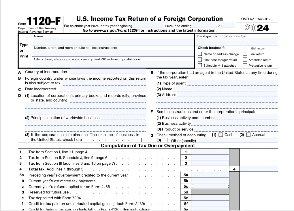 U.S.-Income-Tax-Return-of-a-Foreign-Corporation